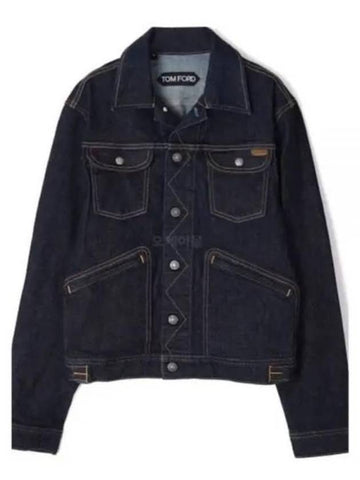 Pocket Denim Jacket Dark Blue - TOM FORD - BALAAN 1