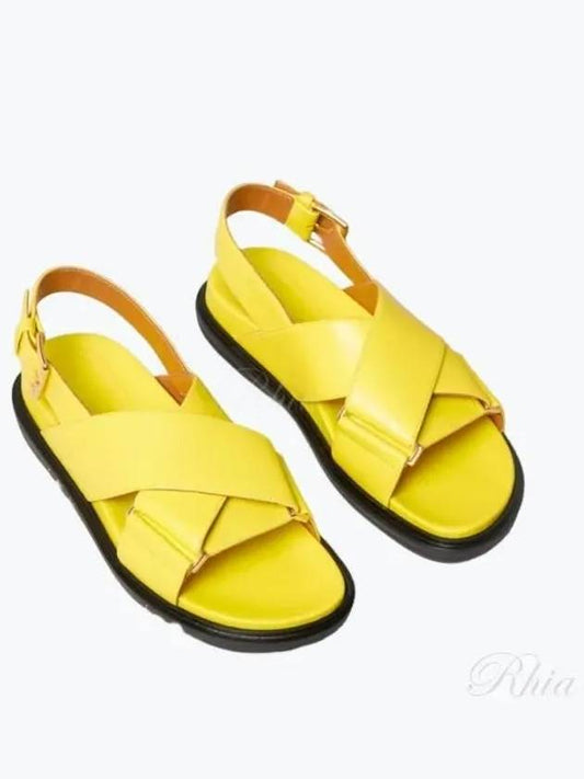 Fussbett Leather Sandals Yellow - MARNI - BALAAN 2