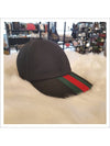 Web Canvas Base Ball Cap Black - GUCCI - BALAAN 4