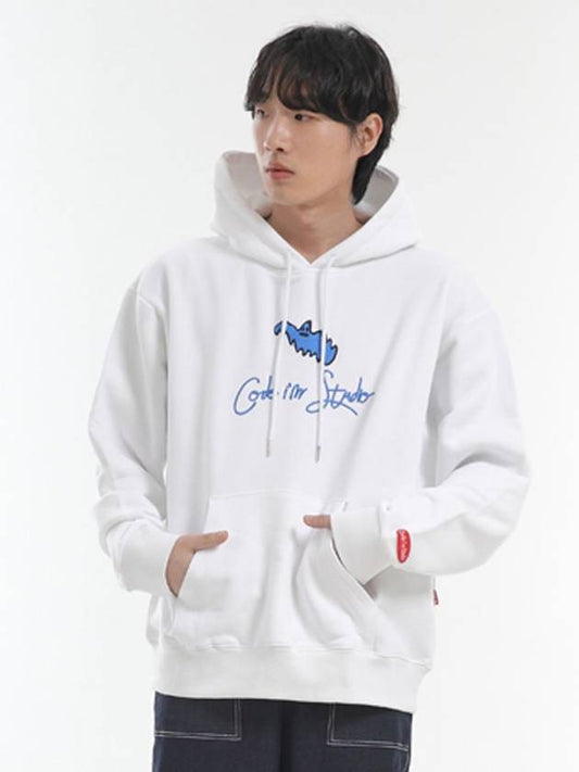 GHOST EMBROIDERY OVERFIT HOOD WHITE - CODE I'M - BALAAN 1