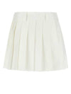 Mini Cotton Pleated Skirt White - MIU MIU - BALAAN 3