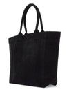 Women's Yenky Flocked Logo Tote Bag Black - ISABEL MARANT - BALAAN 3