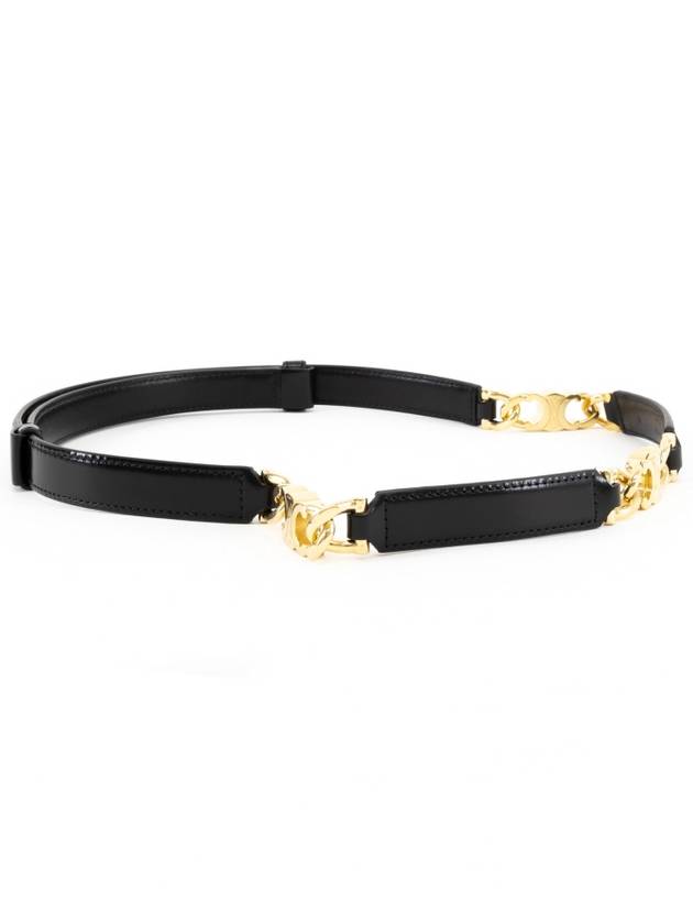 Small Gourmet Triomphe Leather Belt Black - CELINE - BALAAN 4