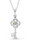 two-tone key flower necklace silver - PANDORA - BALAAN 3