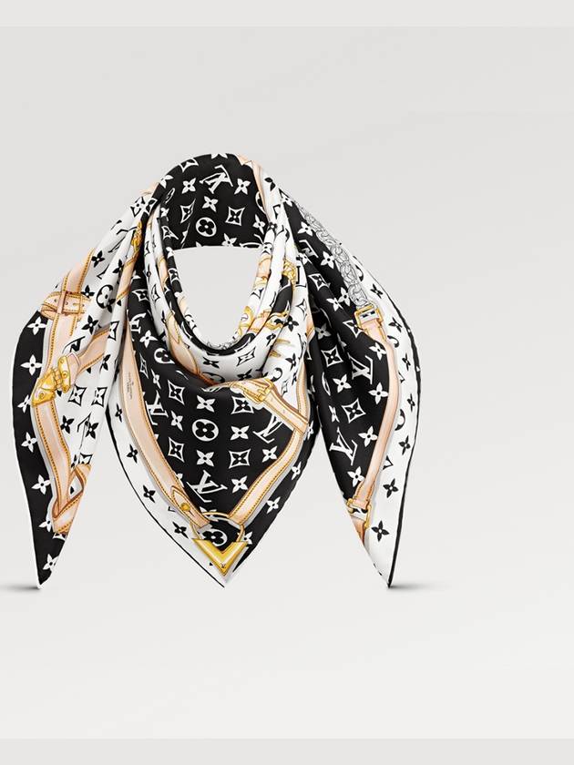 Monogram Confidential Square Scarf Black - LOUIS VUITTON - BALAAN 4