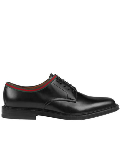 Men's Leather Lace-Up Derby Black - GUCCI - BALAAN 2