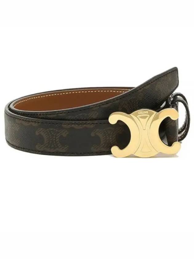 Monogram Triomphe Buckle Medium Leather Belt Tan - CELINE - BALAAN 2