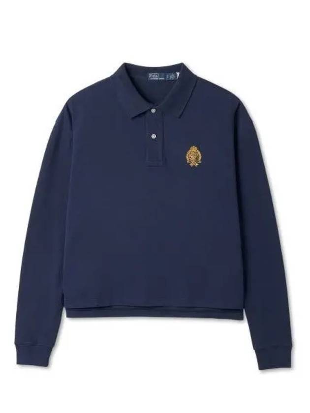 W Crest Polo Long Sleeve Mesh Shirt Navy - POLO RALPH LAUREN - BALAAN 2