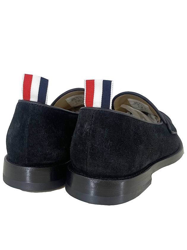 Women's Varsity Suede Penny Loafers Black - THOM BROWNE - BALAAN 8