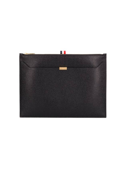 RWB Tab Leather Document Medium Clutch Bag Black - THOM BROWNE - BALAAN 2