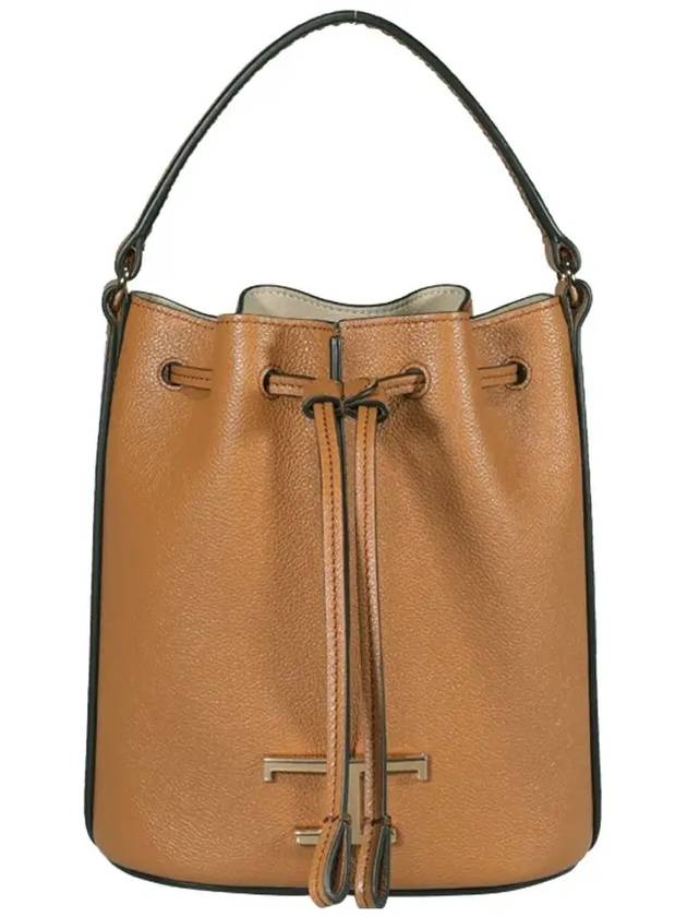 T Timeless Leather Micro Logo Bucket Bag Camel - TOD'S - BALAAN 2