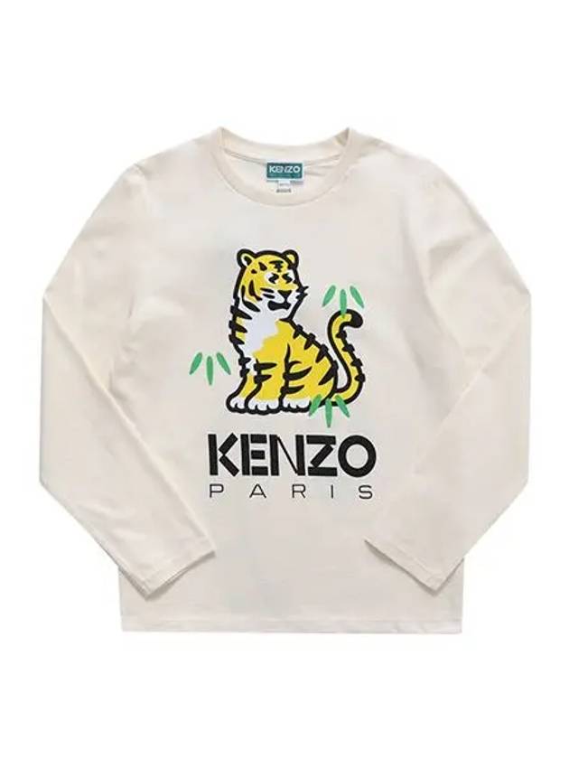 K15705 121 KOTORA Tiger Logo Junior Long Sleeve T shirt - KENZO - BALAAN 4