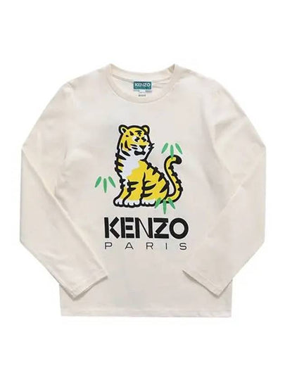 K15705 121 KOTORA Tiger Logo Junior Long Sleeve T shirt - KENZO - BALAAN 2