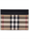 SANDON Vintage Check Card Wallet Beige - BURBERRY - BALAAN 5