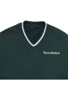 Serif Embroidered Logo V-Neck Sweatshirt Dark Green - SPORTY & RICH - BALAAN 4