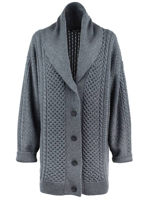 Fabiana Filippi Gray Wool Cardigan With Lurex Details - FABIANA FILIPPI - BALAAN 1