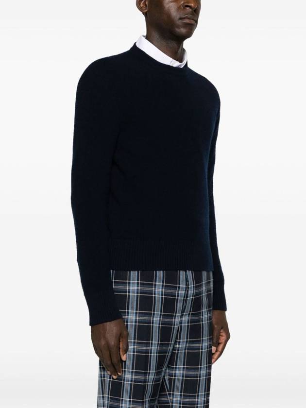 Arm Band Merino Wool Pique Knit Top Navy - THOM BROWNE - BALAAN 5