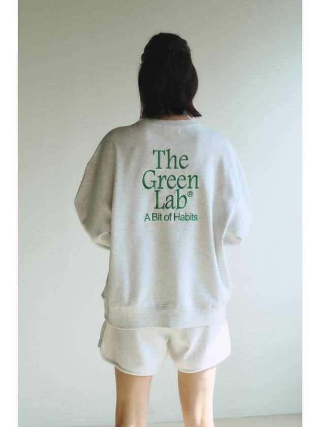 Essential Embroidery Swweatshirts White Melange Grey - THE GREEN LAB - BALAAN 9