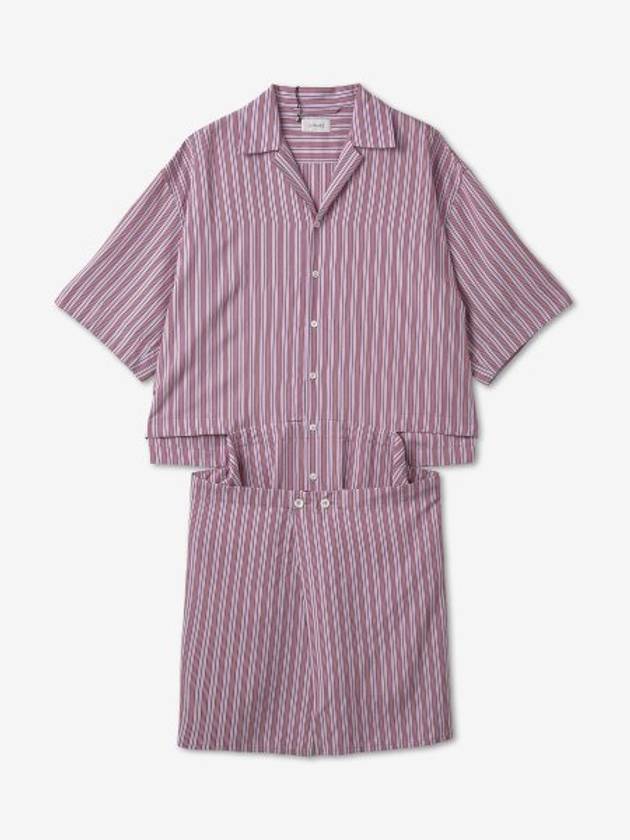 Camp Collar Striped Shirt Short Dress Pink - LEMAIRE - BALAAN 2