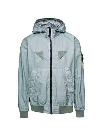 Wappen Patch Nylon Hooded Jacket  Blue - STONE ISLAND - BALAAN 1