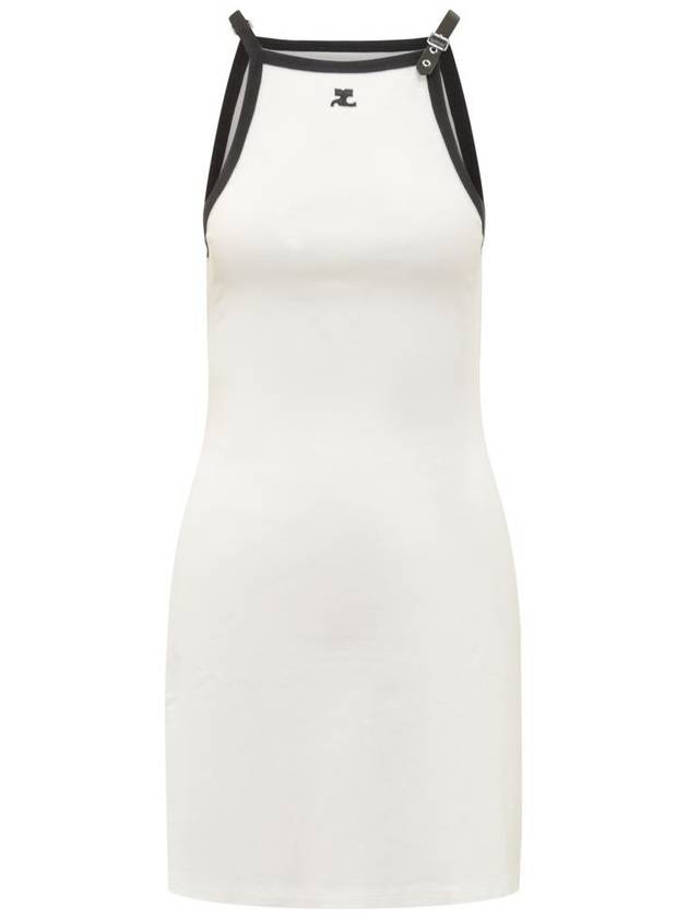 Buckle Contrast Short Dress White - COURREGES - BALAAN 2