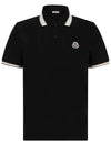 Logo Patch Polo T Shirt Black 8A000 18 89A16 999 - MONCLER - BALAAN 1