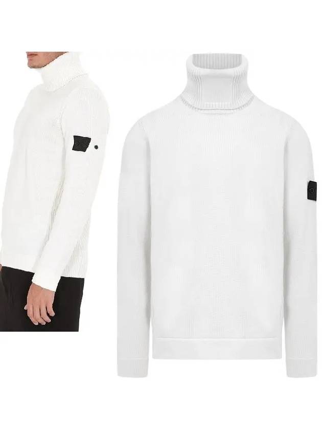 Shadow Project Wool Turtleneck White - STONE ISLAND - BALAAN 2