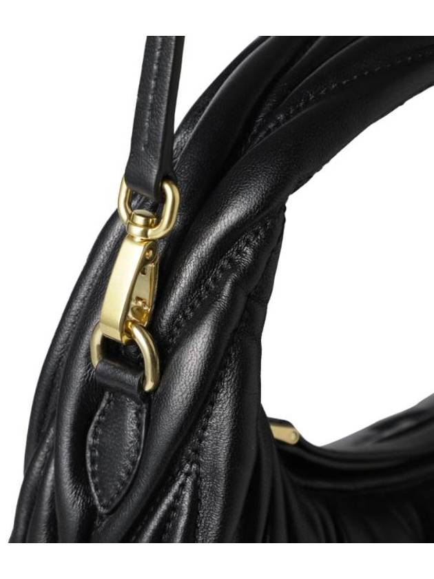 Wander Materasse Nappa Leather Mini Hobo Tote Bag Black - MIU MIU - BALAAN 7