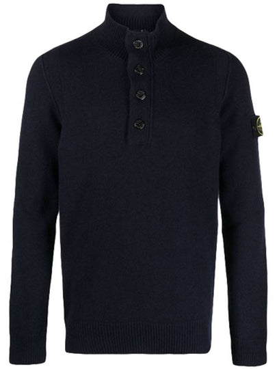 Wappen Patch Button Knit Top Navy - STONE ISLAND - BALAAN 2