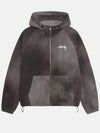 Wave Dye Beach Shell Hooded Zip Up Black - STUSSY - BALAAN 2