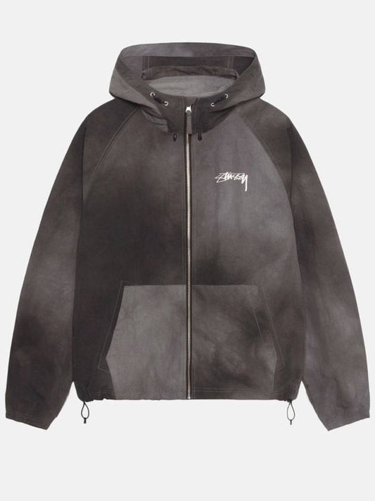 Wave Dye Beach Shell Zip-up Hoodie Black - STUSSY - BALAAN 2