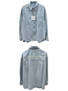 Back Logo Denim Cotton Long Sleeve Shirt Blue - WOOYOUNGMI - BALAAN 5
