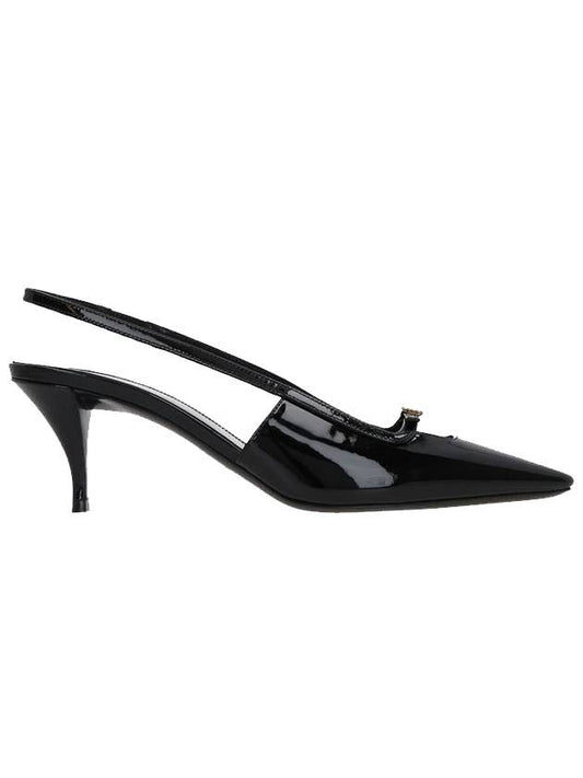 Blade leather slingback heel black - SAINT LAURENT - BALAAN 1