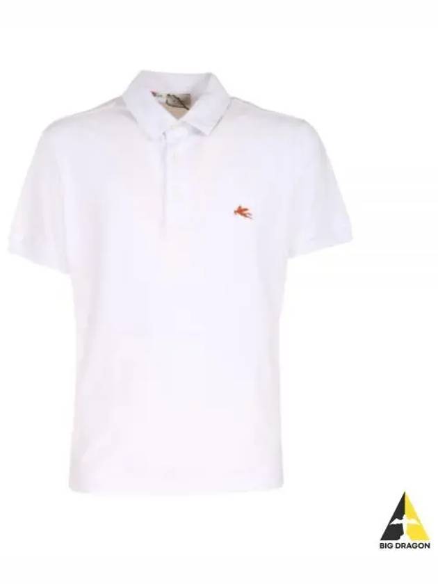 Embroidered Logo Short Sleeve Polo Shirt White - ETRO - BALAAN 2