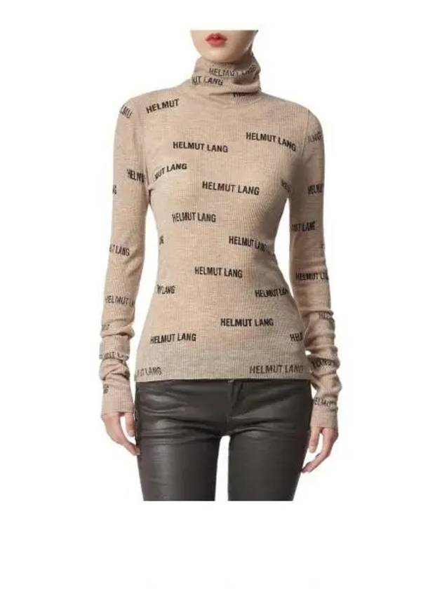 Logo Turtleneck Beige - HELMUT LANG - BALAAN 2