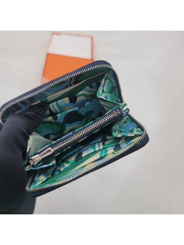 Silk Half Wallet Bleu de Prus Mente John Milton - HERMES - BALAAN 6