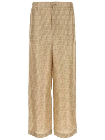 Fendi Ff Silk Pants - FENDI - BALAAN 1