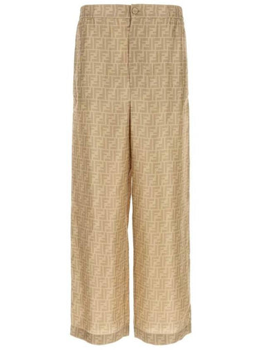 Fendi Ff Silk Pants - FENDI - BALAAN 1