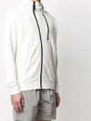 Men's Logo Wappen Double Zipper Hooded Zip Up White - STONE ISLAND - BALAAN 3