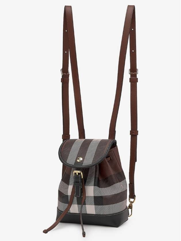 Check Mini Backpack Dark Brown - BURBERRY - BALAAN 5