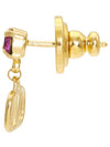 V Logo Crystal Drop Earrings Gold - VALENTINO - BALAAN 4