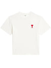 Heart Logo Cotton Jersey Short Sleeve T-Shirt White - AMI - BALAAN 2