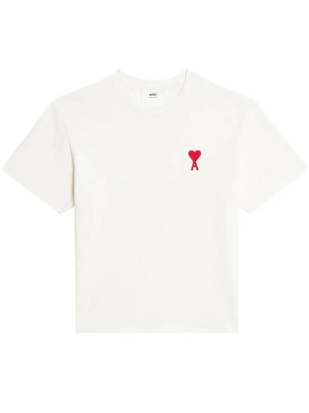 Heart Logo Cotton Jersey Short Sleeve T-Shirt White - AMI - BALAAN 2