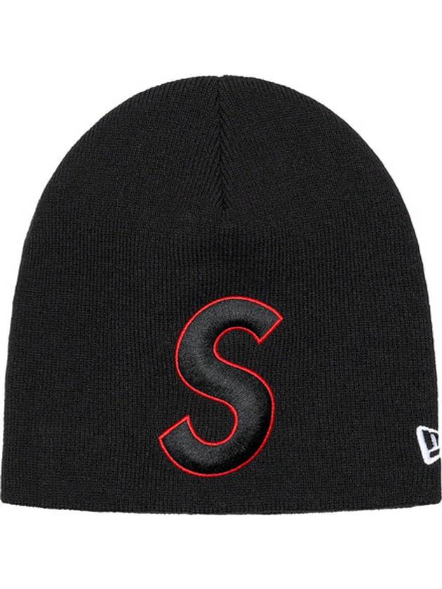 New Era S Logo Beanie Black - SUPREME - BALAAN 1