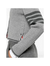 4 Bar Cable Wool Crop Cardigan Grey - THOM BROWNE - BALAAN 6