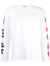 P1T262 Big Heart Round Neck Long Sleeve Tshirt - COMME DES GARCONS PLAY - BALAAN 2