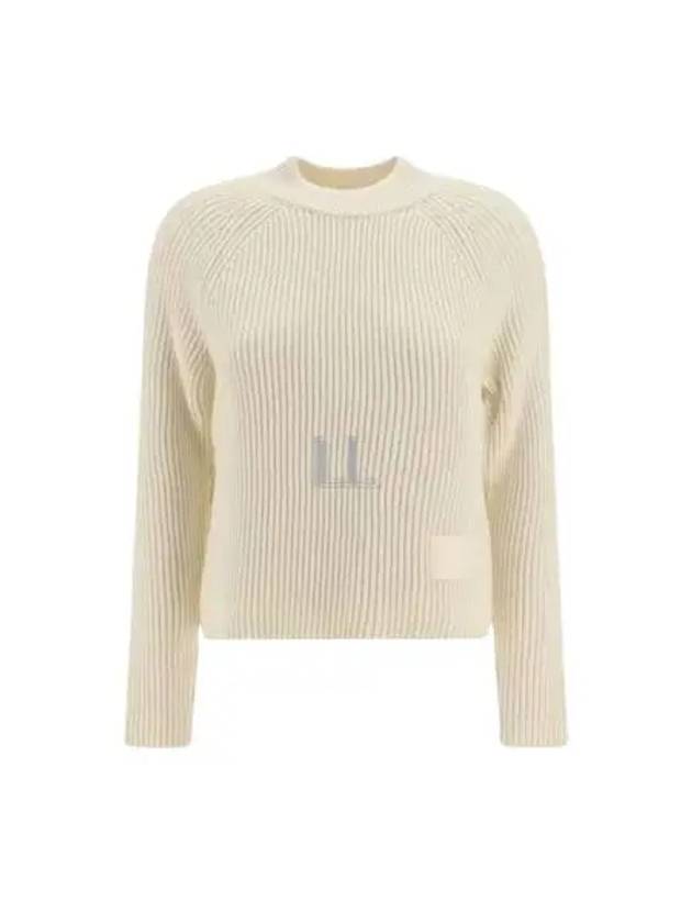 Logo Patch Label Knit Top Ivory - AMI - BALAAN 2