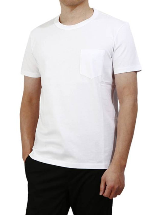 Crew Neck Cotton Pocket Short Sleeve T Shirt White - TOM FORD - BALAAN 1