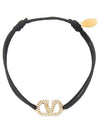 V Logo Garavani Bracelet Black - VALENTINO - BALAAN 1