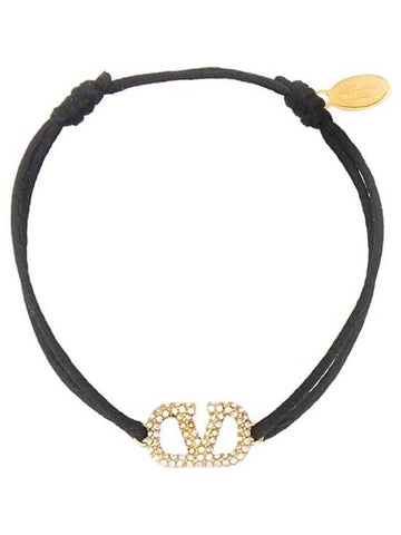 V Logo Garavani Bracelet Black - VALENTINO - BALAAN 1